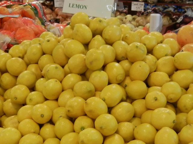 Lots of bright yellow lemons