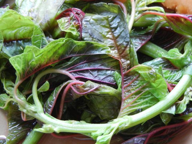 Cooked amaranth leaves