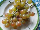 Muscat grapes, showing a red and green color